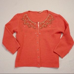 Free People sweater cardigan jeweled embellished s